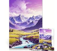 Il fiume tra le montagne - Puzzle da 1000 pezzi per adolescenti - Memoria, Luce, Relax - Design - Assemblaggio - Decorazione murale 50x75cm