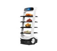 Il Food delivery Robot System, che integra algoritmi di prevenzione automatica degli ostacoli e un sistema robotico di raccolta pallet, è adatto per centri conferenze e ristoranti di fascia alta.
