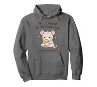 Il Formaggio è la mia debolezza Giapponese Edo Art Rat Vintage Meme Felpa con Cappuccio