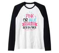 Il fratello rosa o blu ti ama annuncio di rivelazione di genere Maglia con Maniche Raglan