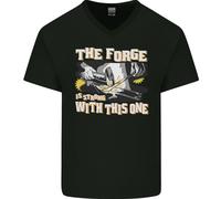 Il Fucina È Forte con Questo Uno Fabbro Uomo Scollo A V Cotone T-Shirt
