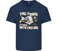 Il Fucina È Forte con Questo Uno Fabbro Uomo Scollo A V Cotone T-Shirt