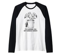 Il Gabbiano impertinente del Cartone Animato Garbage Can Not Garbage Cannot Bird Maglia con Maniche Raglan