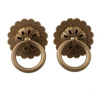 Il gabinetto antico di rame antico di fascino tira le maniglie dell'anello d'ottone 2PCS per la