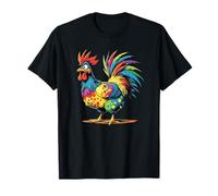 Il Gallo Pazzo AMA Il Divertimento Maschile arrogante colorato delle Signore Maglietta
