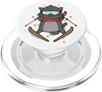 Il gatto ama sciare negli sport invernali PopSockets PopGrip per MagSafe