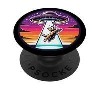 Il gatto arancione ha rapito il rapimento dello spazio esterno della navicella spaziale aliena PopSockets PopGrip Adesivo