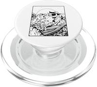 Il gatto combatte contro i mostri grandi onde dell'arte giapponese PopSockets PopGrip per MagSafe