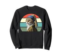 Il Gatto con Un orecchino di Perle, Divertente Parodia Vermeer Cat Art Felpa