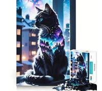 Il gatto dagli occhi blu notte - Puzzle da 1000 pezzi per adolescenti - Gioco di logica e pensiero semplice e divertente - Taglio preciso - Scegli il desiderio di Babbo Natale 38x26cm