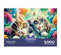 Il gatto del villaggio 1000 Pezzi Puzzle Antidepressione in Cartone Spesso Per Viaggi O Tranquillità Nube gatto addormentato un'idea Regalo Geniale Per Festività Come Natale O Compleanno 52x38cm