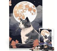 Il Gatto della Notte di Luna Giappone Puzzle da 1000 pezzi per adolescenti Puzzle per migliorare la memoria Rilassante Divertente Design Assemblaggio Caldo Sorpresa 38x26cm