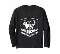 Il Gatto di Double Schrodinger Dead & Alive Quantum Physics Maglia a Manica