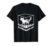 Il Gatto di Double Schrodinger Dead & Alive Quantum Physics Maglietta con Stampa Grafica Economica