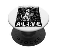 Il gatto di Schrodinger morto e vivo Fisica quantistica PopSockets PopGrip Adesivo