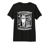 Il Gatto di Schrodinger ricercato Insegnante Professore Scienze Physic Maglietta Premium