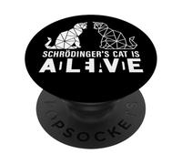 Il gatto di Schrödinger è vivo e morto poligonale geometrico PopSockets PopGrip Adesivo