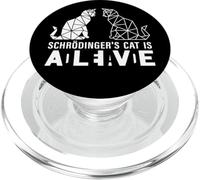 Il gatto di Schrödinger è vivo e morto poligonale geometrico PopSockets PopGrip per MagSafe
