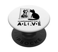Il gatto di Schrödinger morto e vivo Meccanica quantistica Fisica PopSockets PopGrip Adesivo