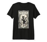 Il Gatto di Yule Solstice d'inverno Buon Natale Buio Maglietta Premium