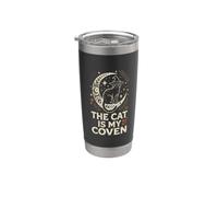 Il gatto è la mia congrega strega Halloween Occulto Goth Design Bicchiere termico in acciaio inox doppia parete