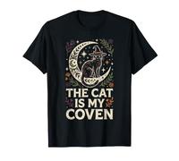 Il Gatto è la mia congrega Strega Halloween Occulto Goth Design Maglietta