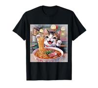 Il Gatto Kawaii Giapponese angoscia Si tuffa nella Ciotola di Ramen Maglietta