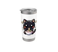 Il Gatto Mangia Le Stelle Della Zuppa Di Ramen Bicchiere termico in acciaio inox doppia parete