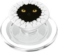 Il gatto nero spacca il muro con gli occhi gialli Fantastico amante dei gatti spaventosi PopSockets PopGrip per MagSafe