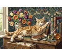 Il Gatto sulla Scrivania Puzzle in Legno 1000 Pezzi Adulti E Ragazzi,Legno,Idea Regalo Libro,Antistress,Gioco Educativo,Decorazione Casa,dai 14 Anni,Sfida Impossibile (75x50cm)
