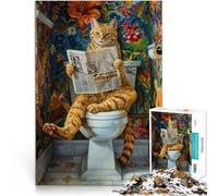 il gatto va in bagno Puzzle 1000 pezzi per adolescenti Giocattoli che creano dipendenza e sfidano l'intelligenza del cervello Compleanno e regali unici 38x26cm