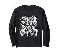 Il Genere è Un costrutto Sociale Deathcore Pride Trans Non Binario Maglia a Manica