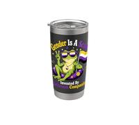 Il genere è una truffa Non Binary Frog Enby Flag Bicchiere termico in acciaio inox doppia parete