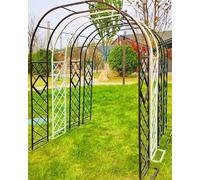 Il giardino, Arco da giardino con traliccio, 4,5-11,1 piedi di larghezza e 7,5 piedi di altezza, supporto for fondale for feste di matrimonio in metallo multicolore(White,180x230cm/5.9x7.5ft)