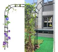 Il giardino, Arco for rose da giardino, traliccio for interni ed esterni, decorazione for feste di matrimonio, nero e bianco, diverse misure(Black,240x240cm/94.5x94.5in)