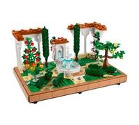 Lego icons 10359 il giardino della fontana, modellino da costruire per adulti da collezione, idea regalo per donna o uomo