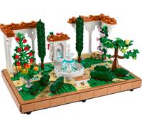 Lego icons 10359 il giardino della fontana, modellino da costruire per adulti da collezione, idea regalo per donna o uomo
