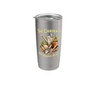 Il giardino è il mio posto felice - Amanti del giardinaggio Bicchiere termico in acciaio inox doppia parete