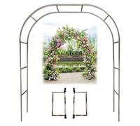 Il giardino, Pergolato ad arco for giardino esterno, for piante rampicanti, percorsi e ingressi, tubo in acciaio inossidabile da 25 mm, diverse misure(2.4x2.4m/7.9x7.9ft)