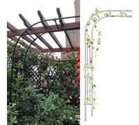 Il giardino, Pergolato da giardino in metallo, traliccio multicolore, diverse misure, for piante rampicanti da esterno, decorazione for matrimoni(White,220x240cm/86.6x94.5in)