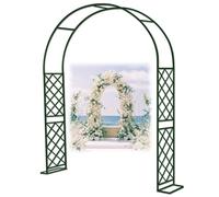 Il giardino, Traliccio ad arco da giardino in metallo for piante rampicanti, decorazione for matrimoni, multicolore, 140-340x230 cm, base/picchetti da terra(Green-a,260x230cm/8.5x7.5ft)
