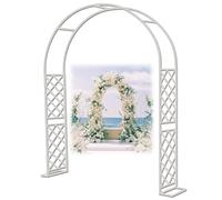 Il giardino, Traliccio ad arco da giardino in metallo for piante rampicanti, decorazione for matrimoni, multicolore, 140-340x230 cm, base/picchetti da terra(White-a,300x230cm/9.8x7.5ft)
