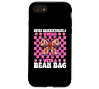 Il giocatore di cornhole non sottovaluta mai una donna con un sacco di fagioli Custodia per iPhone SE (2020) / 7/8