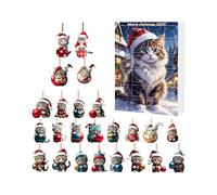 Il Giocattolo del Calendario Avvento per Natale - Calendario Conto Alla Rovescia 2025 Gatto Figura 2D in Acrilico - Pendente Natalizio Regalo per Donna Ragazze Figlie