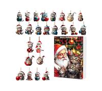 Il Giocattolo del Calendario Avvento per Natale - Conto Alla Rovescia Per Natale Con 24 Adesivi Acrilici 2D A Forma Di Gatto,Regalo Festivo Adorabile Per Tutta La Famiglia E Amici