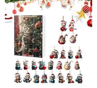 Il Giocattolo del Calendario Avvento per Natale | Conto Alla Rovescia Per Natale Con 24 Adesivi Acrilici 2D A Forma Di Gatto - Regalo Festivo Adorabile Per Tutta La Famiglia E Amici