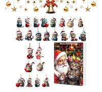 Il Giocattolo del Calendario Avvento per Natale - Un Calendario per il Conto alla Rovescia con una Figura Miniatura di Gatto in Acrilico 2D per Bambini - Regalo Festivo Adorabile Per Tutta La Famiglia