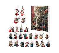Il Giocattolo del Calendario Avvento per Natale,Un Calendario per il Conto alla Rovescia con una Figura Miniatura di Gatto in Acrilico 2D per Bambini | Pendente Natalizio Regalo per Donna Ragazze Figl
