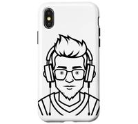 Il gioco d'azzardo: un disegno su una sola linea Custodia per iPhone X/XS