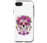 IL GIORNO DEI MORTI FLOREALE ROSE ZUCCHERO TESCHIO LOS MUERTOS Custodia per iPhone SE (2020) / 7/8